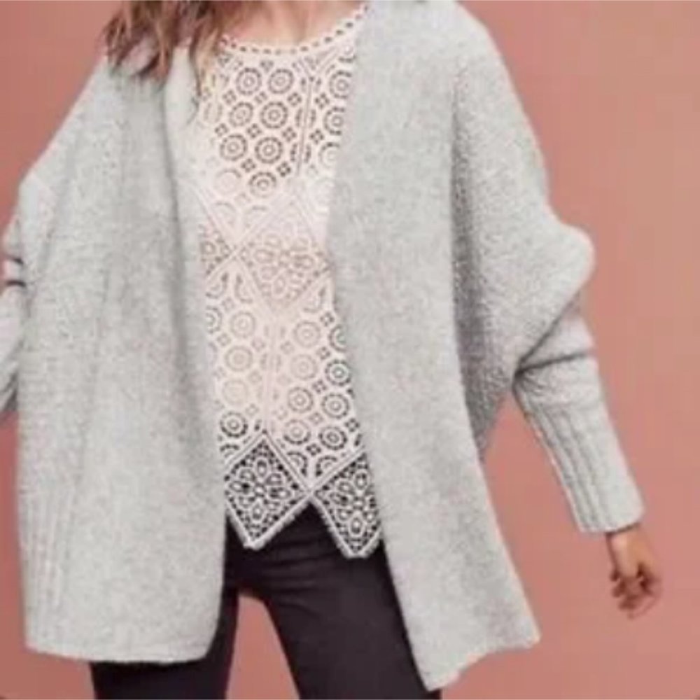 Anthropologie Angel of the North Chauvet Cardigan in Gray
